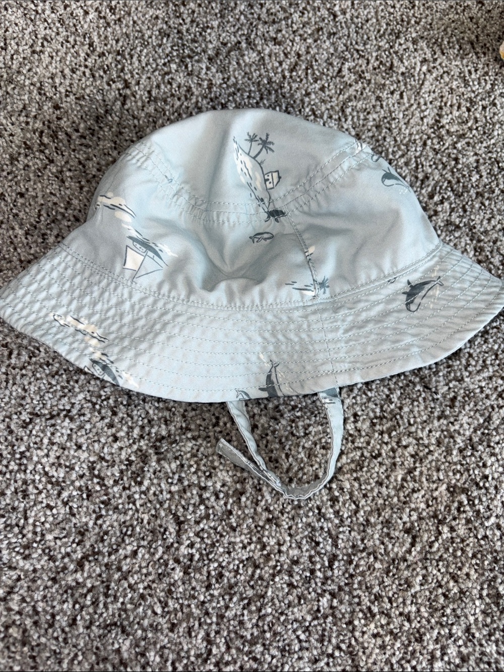Carter's Light Blue Bucket Hat with Nautical Print
